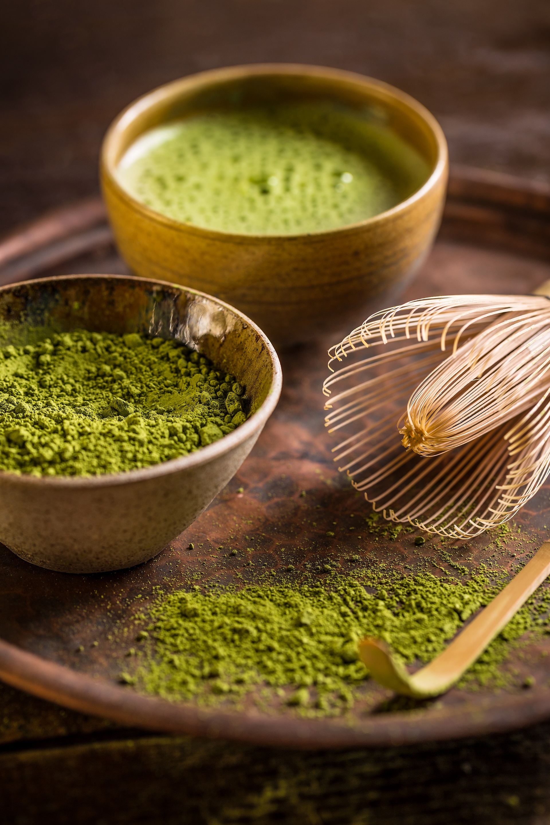 Matcha připravená v misce