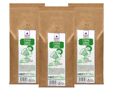 Sada mleté kávy Etiopie Djimmah 3x1 kg