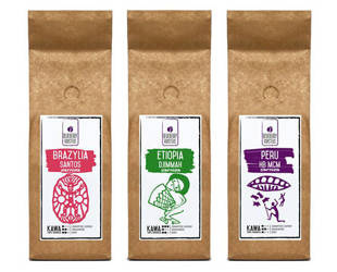 Sada mleté kávy - Brazílie Etiopie Peru 3x250 g